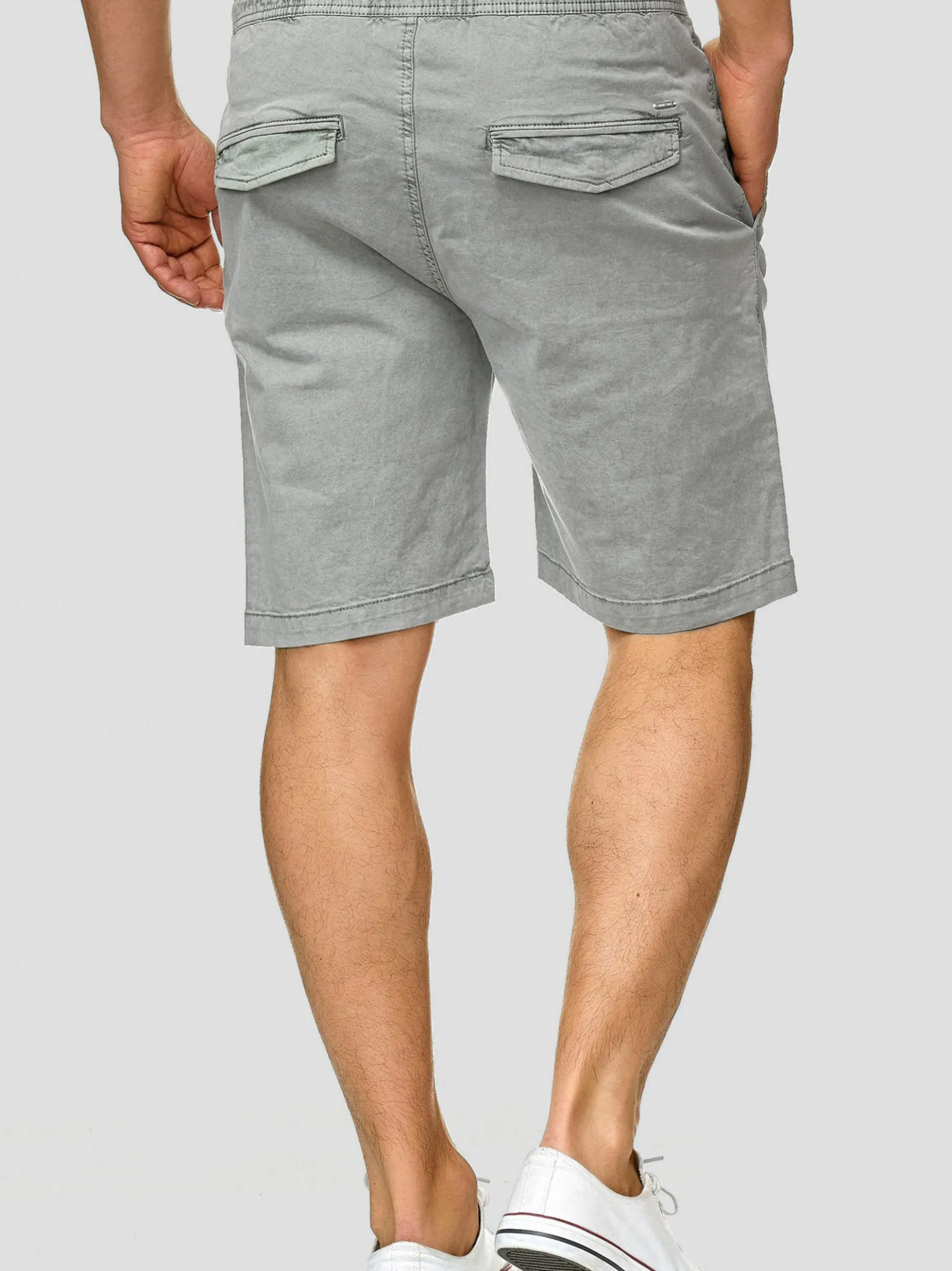 Indicode Herren Shorts Chino - Kelowna in hellgrau grau