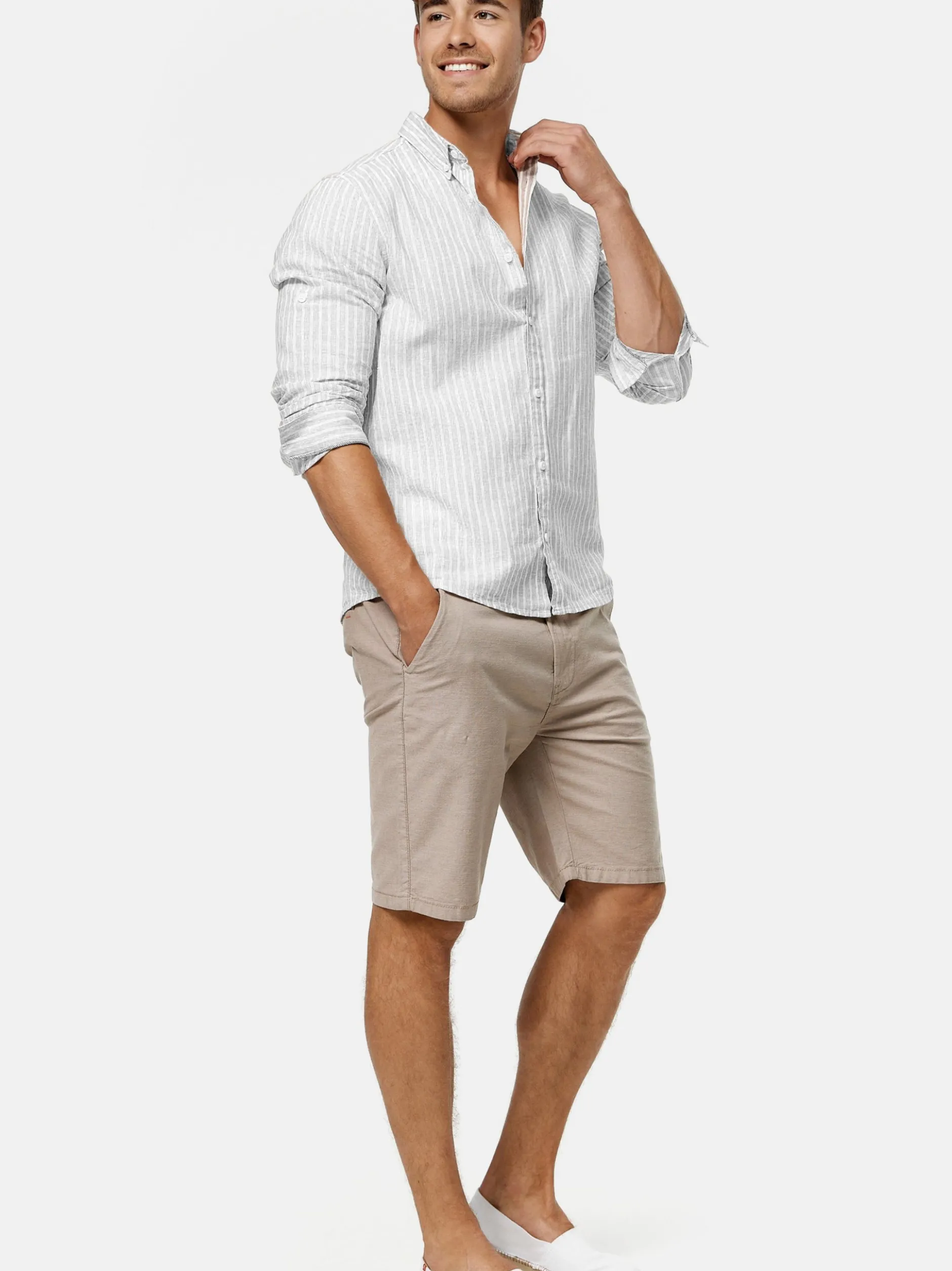 Indicode Herren Shorts Chino - Oklahoma in beige