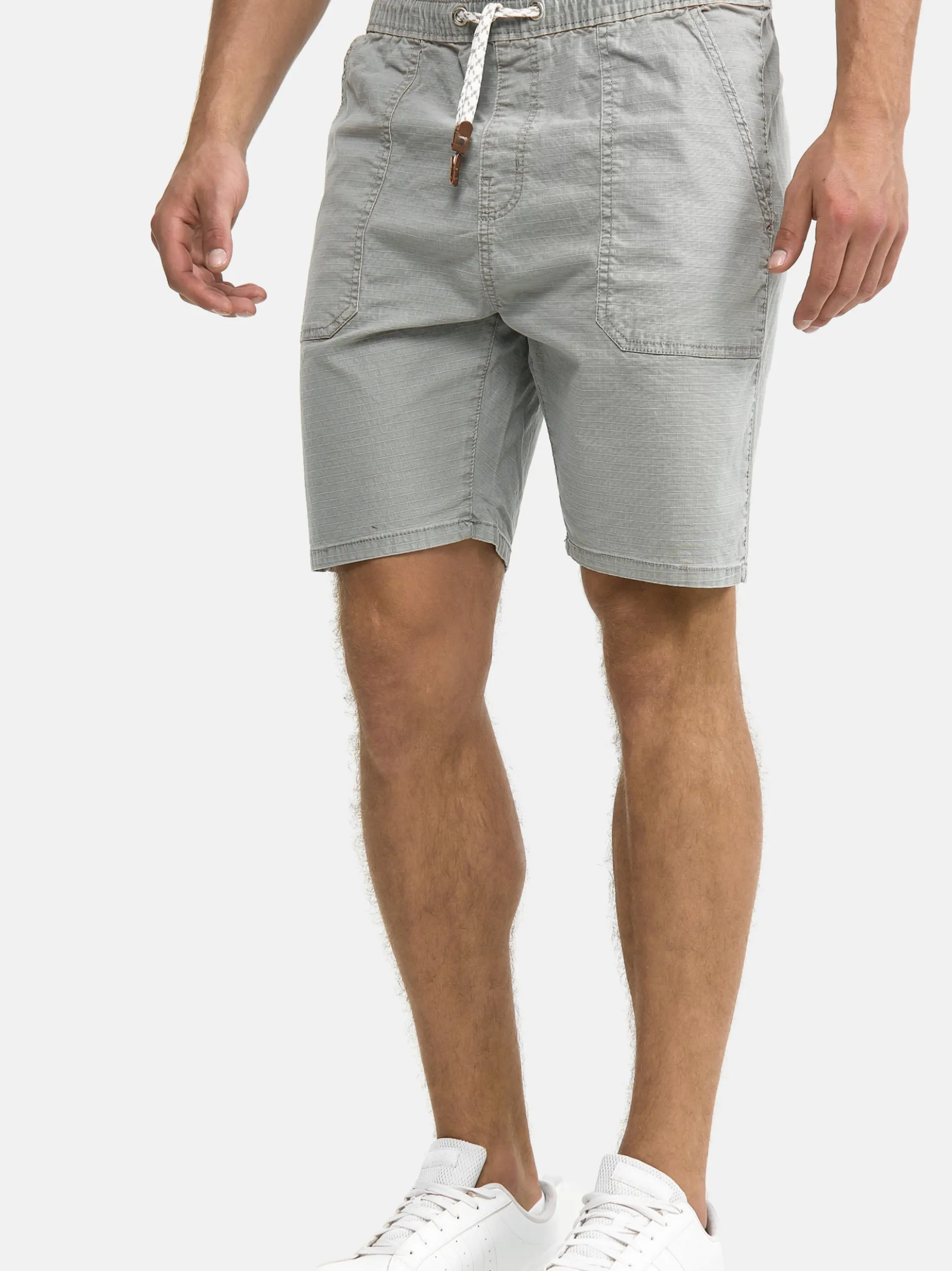 Indicode Herren Shorts Chino - Stoufville in hellgrau grau