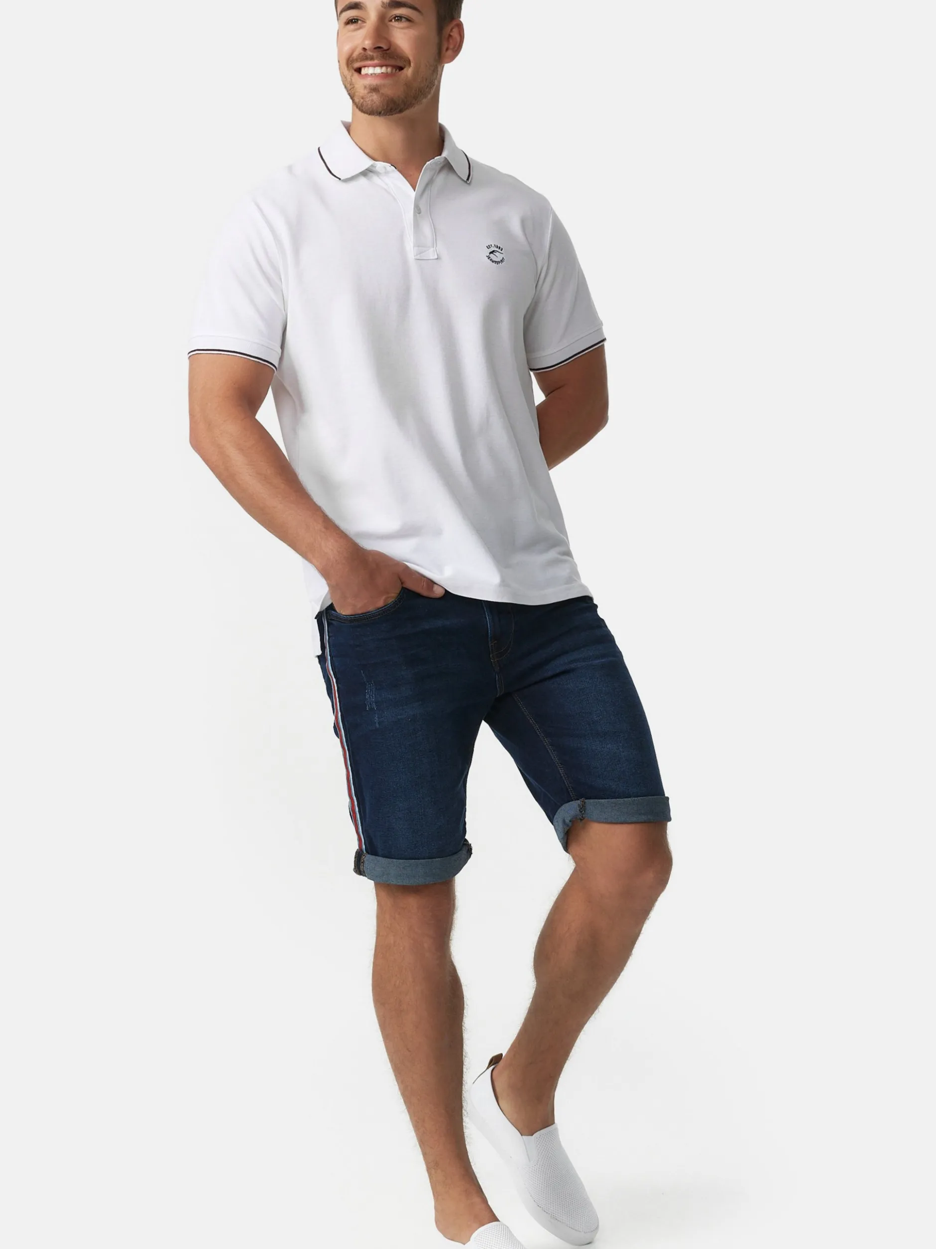 Indicode Herren Shorts Jeans - Fife in blau
