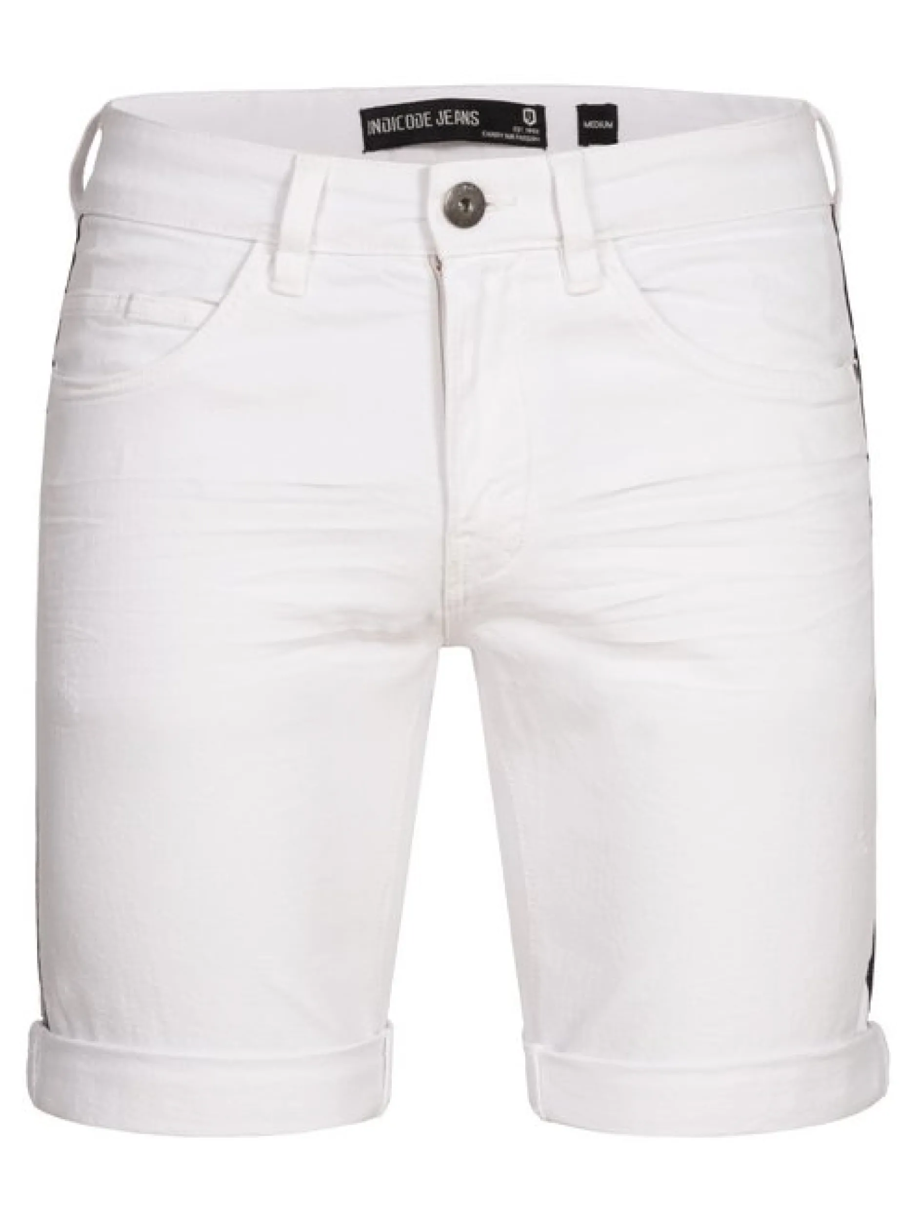 Indicode Herren Shorts Jeans - Fife in weiß