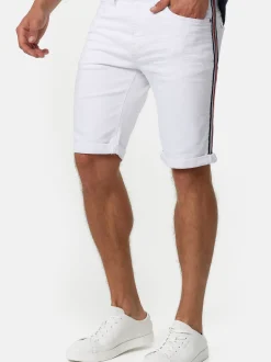 Indicode Herren Shorts Jeans - Fife in weiß