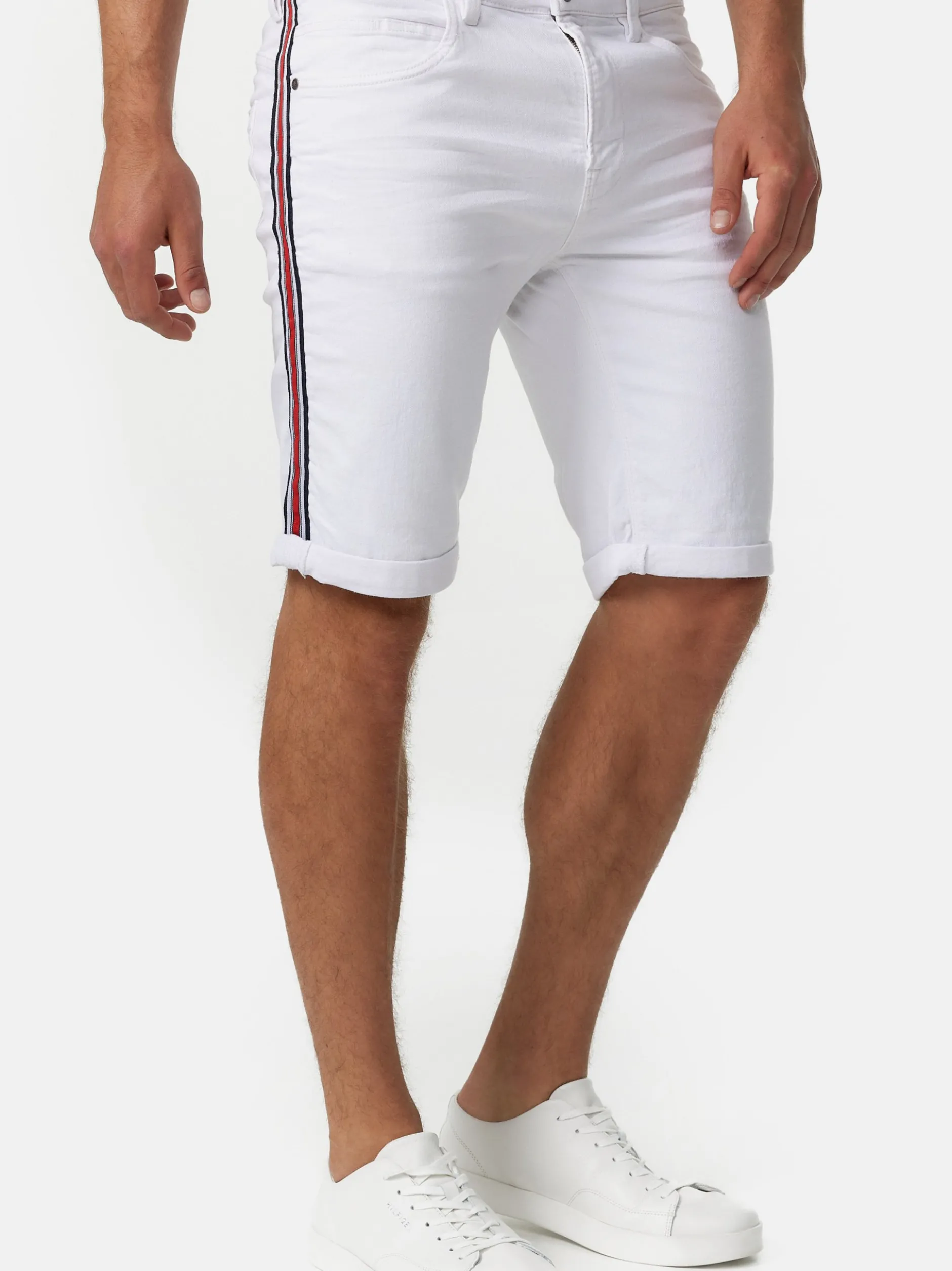 Indicode Herren Shorts Jeans - Fife in weiß