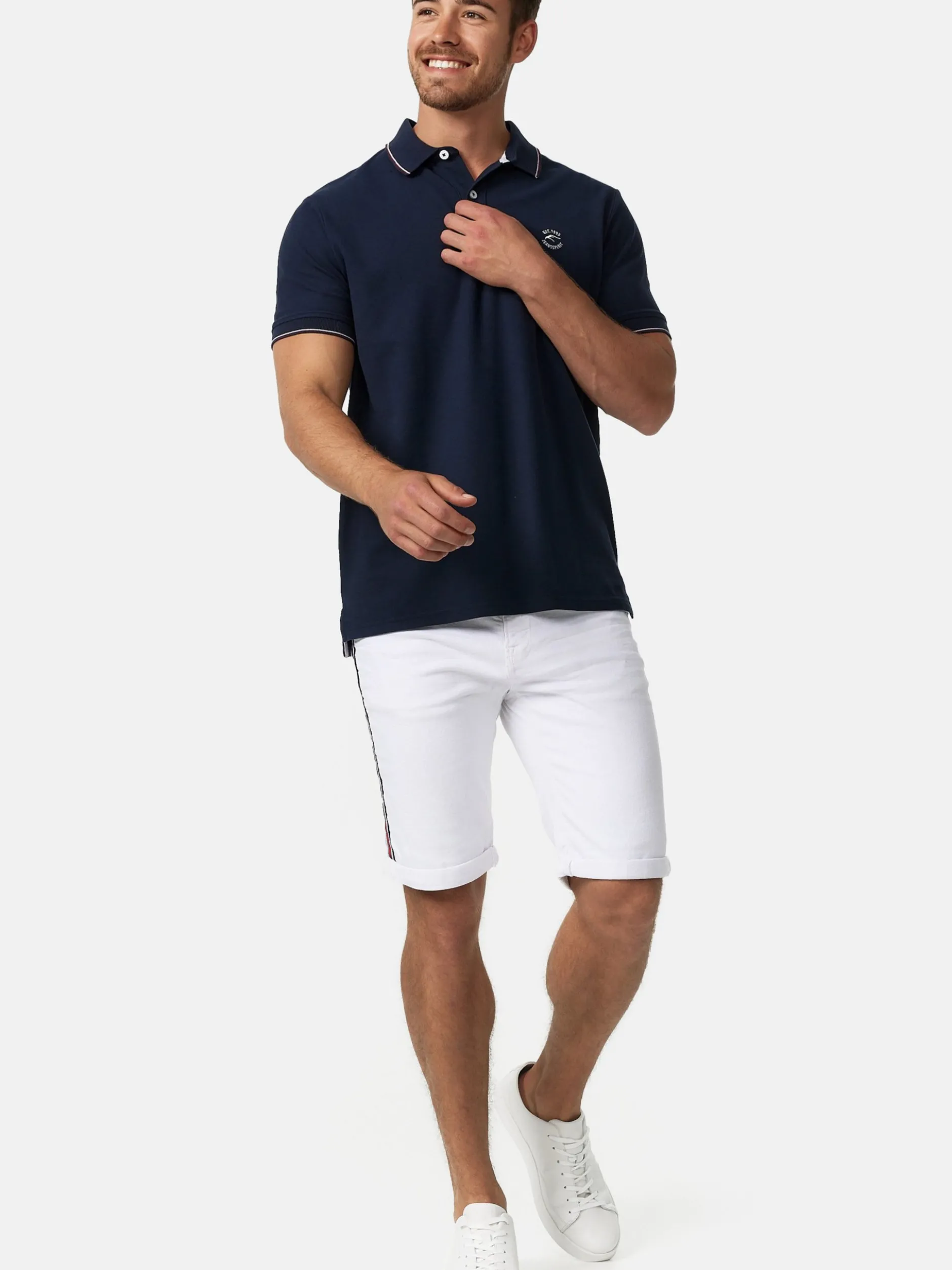 Indicode Herren Shorts Jeans - Fife in weiß