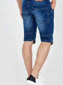 Indicode Herren Shorts Jeans - Leon in blau denim