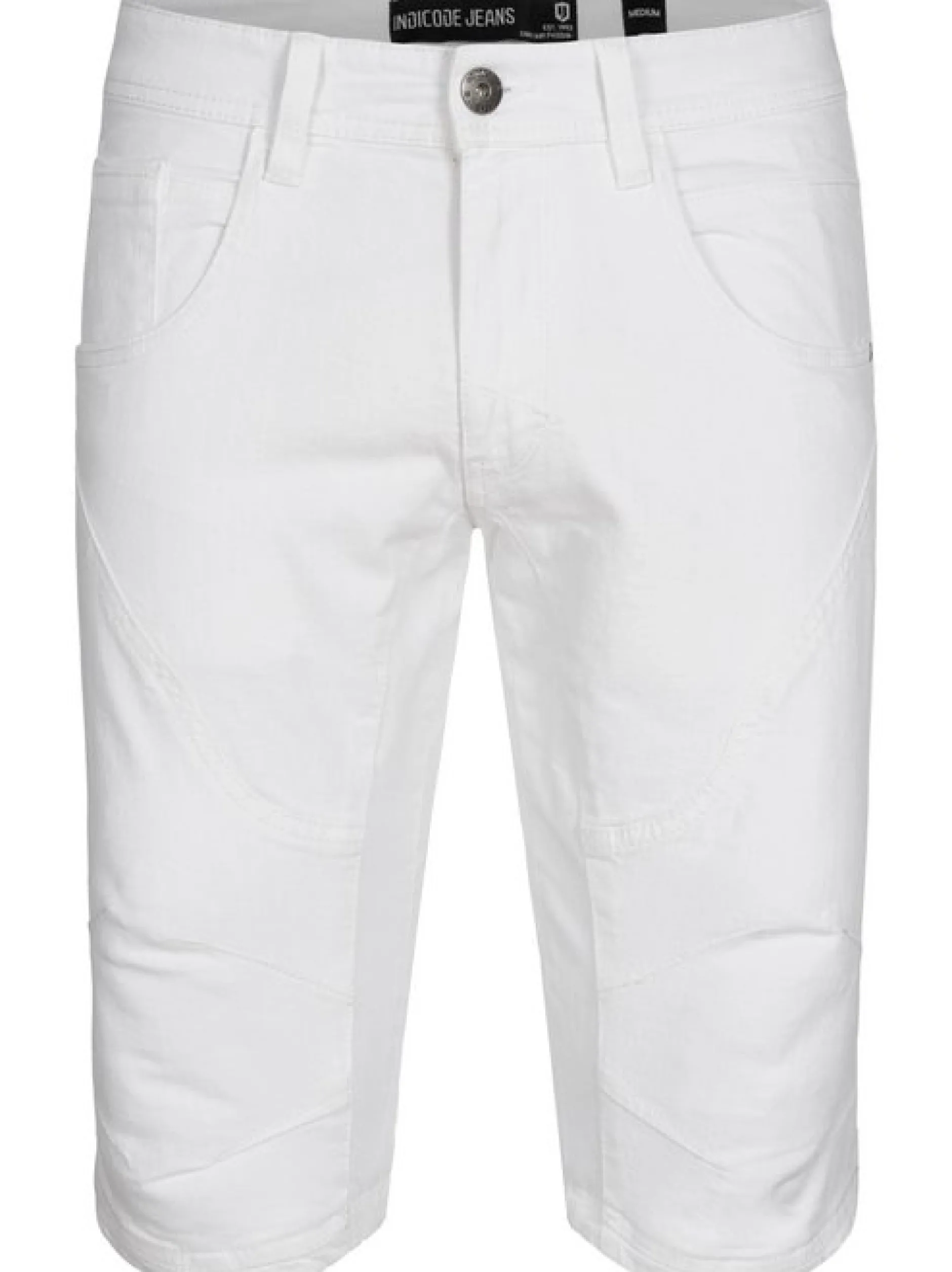 Indicode Herren Shorts Jeans - Leon in weiß