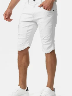 Indicode Herren Shorts Jeans - Leon in weiß