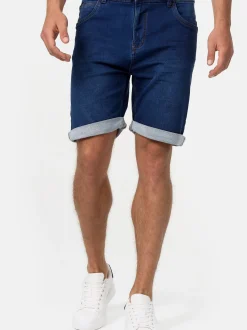 Indicode Herren Shorts Jeans - Lonar in denim blau