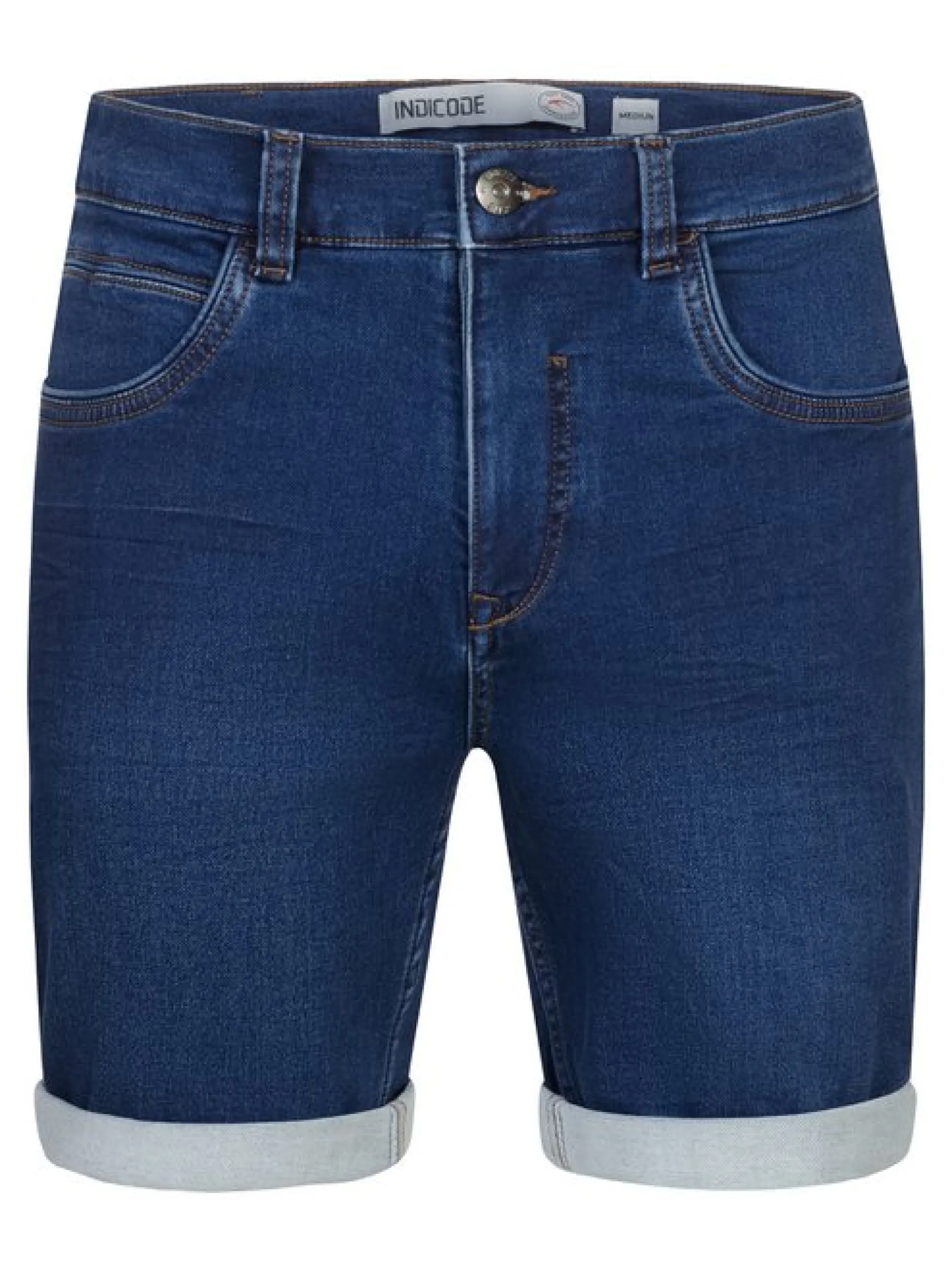 Indicode Herren Shorts Jeans - Lonar in denim blau
