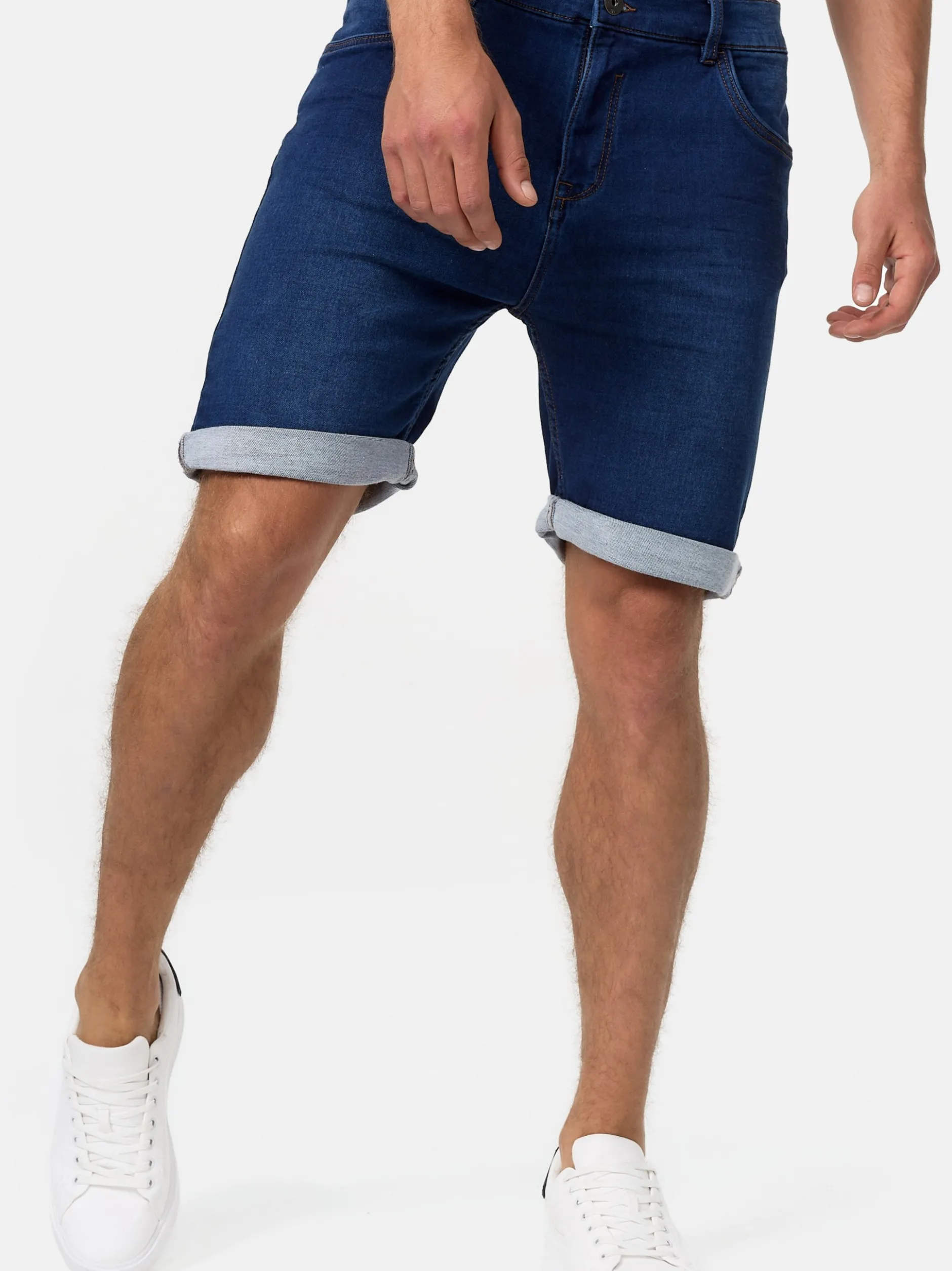 Indicode Herren Shorts Jeans - Lonar in denim blau