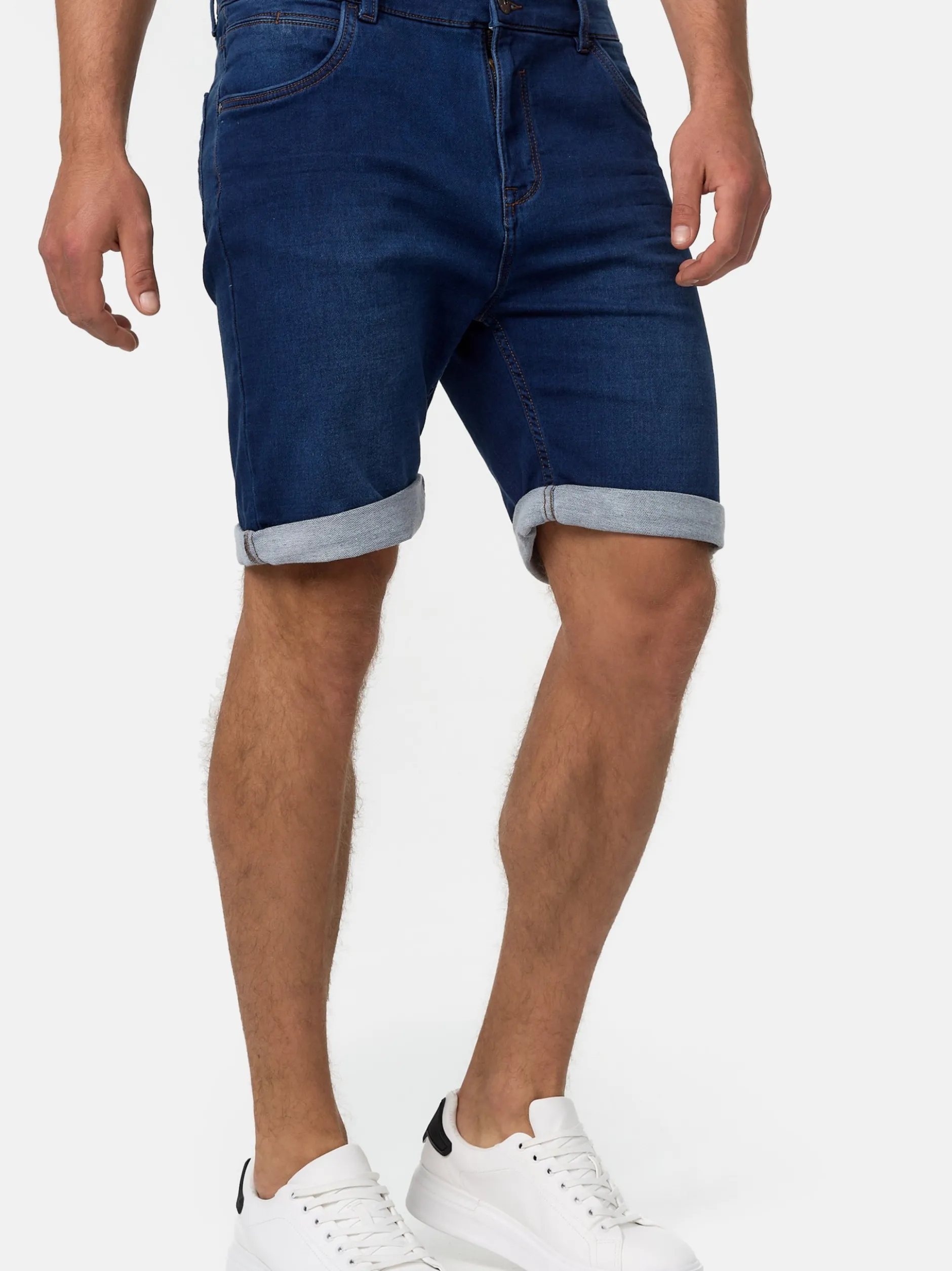 Indicode Herren Shorts Jeans - Lonar in denim blau