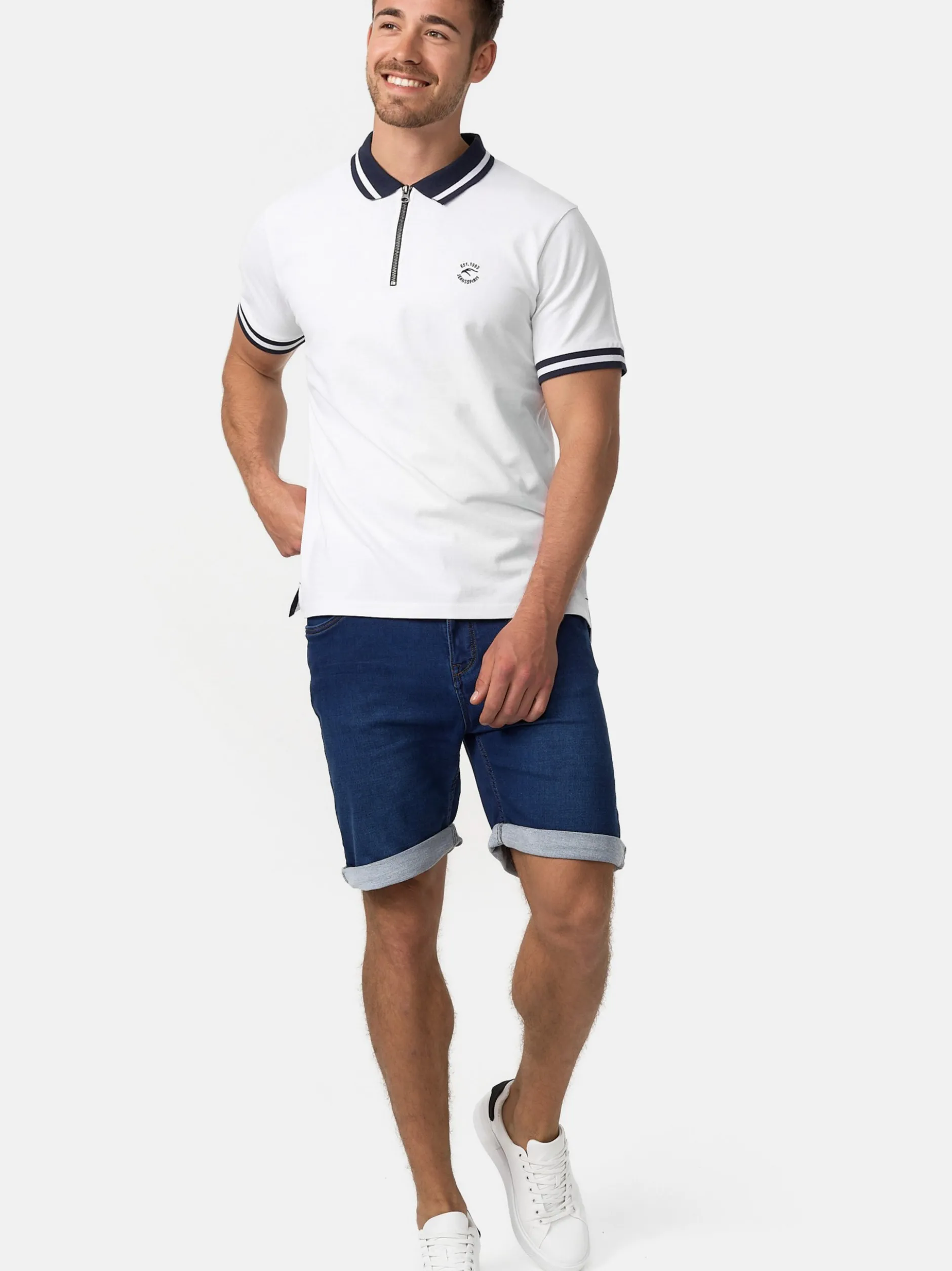 Indicode Herren Shorts Jeans - Lonar in denim blau
