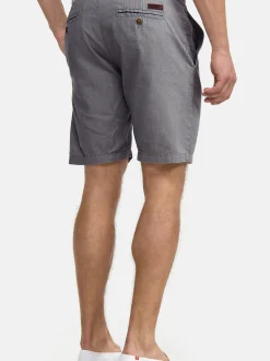 Indicode Herren Shorts Leinen - Bowmanville in hellgrau grau