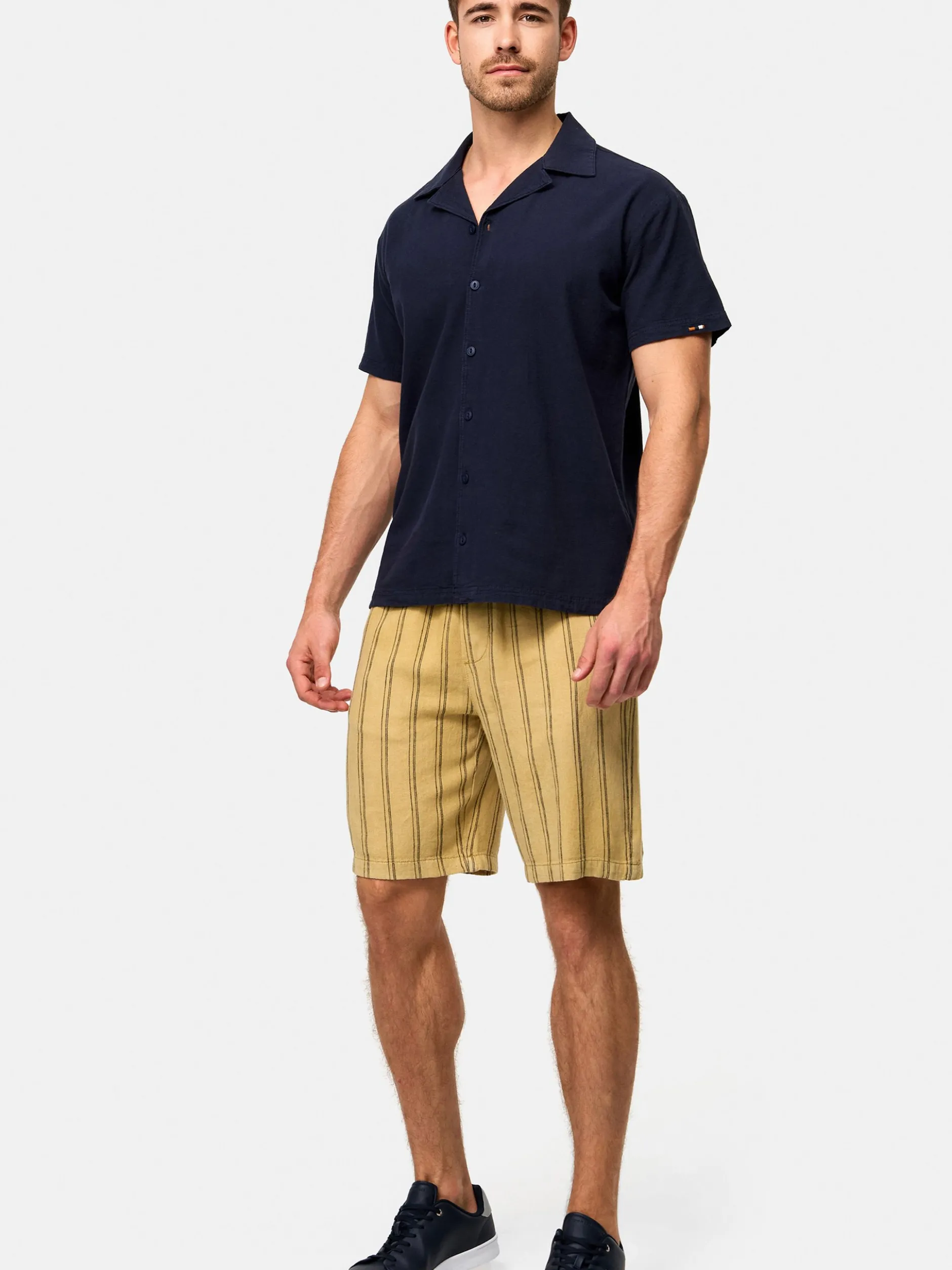 Indicode Herren Shorts Leinen - INBallo in gelb beige