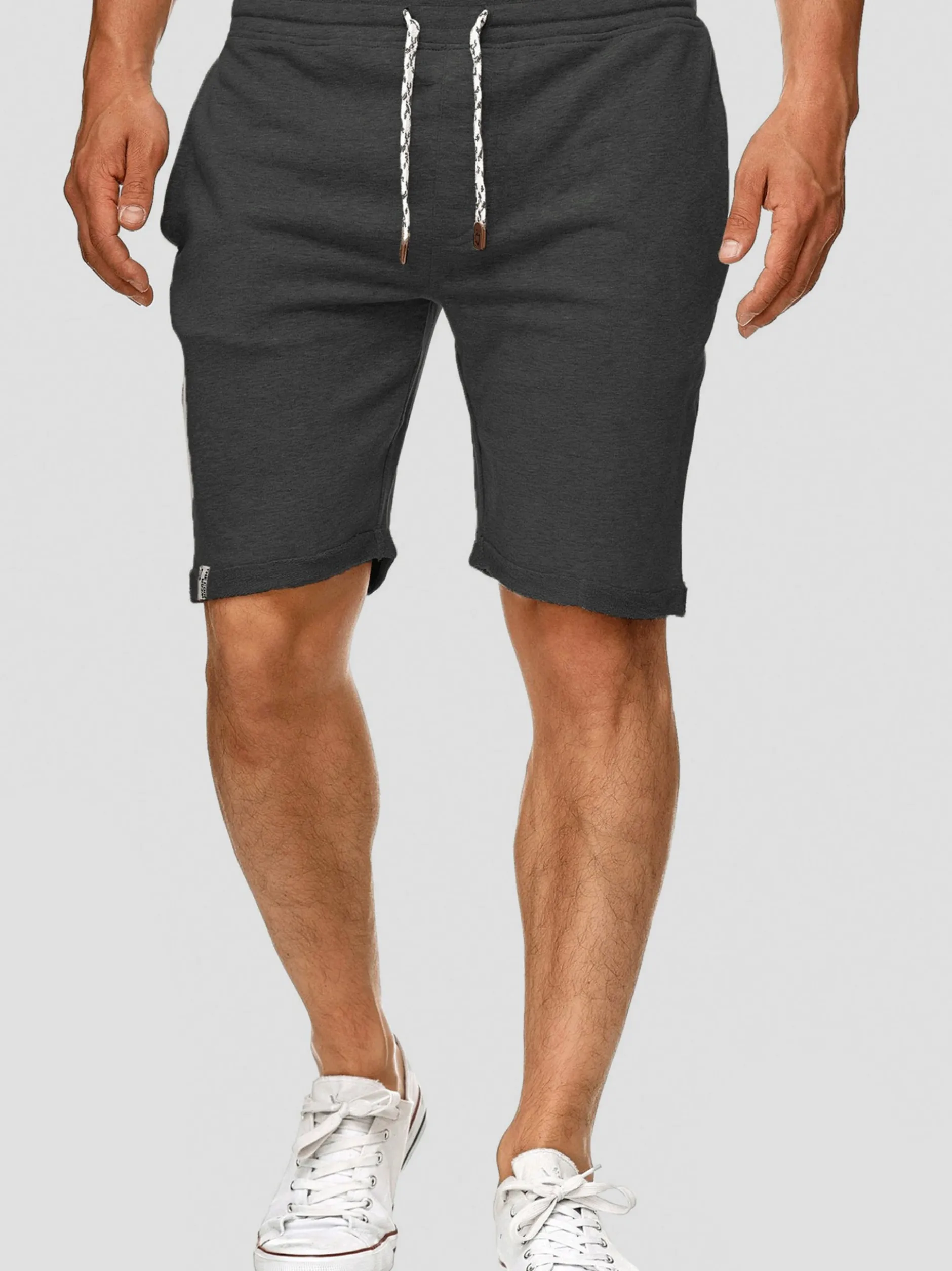Indicode Herren Shorts Sweat - 2-Pack Eddy in weiß mehrfarbig