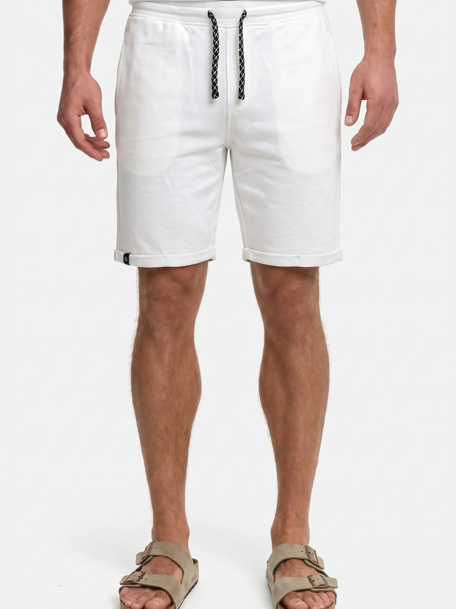 Indicode Herren Shorts Sweat - 2-Pack Eddy in weiß mehrfarbig