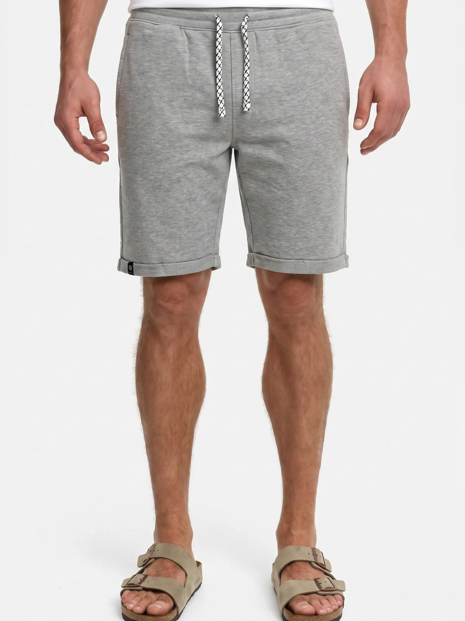 Indicode Herren Shorts Sweat - Aldrich in hellgrau