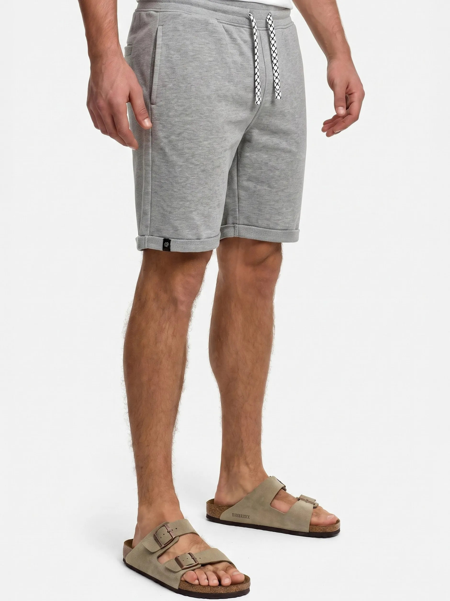 Indicode Herren Shorts Sweat - Aldrich in hellgrau