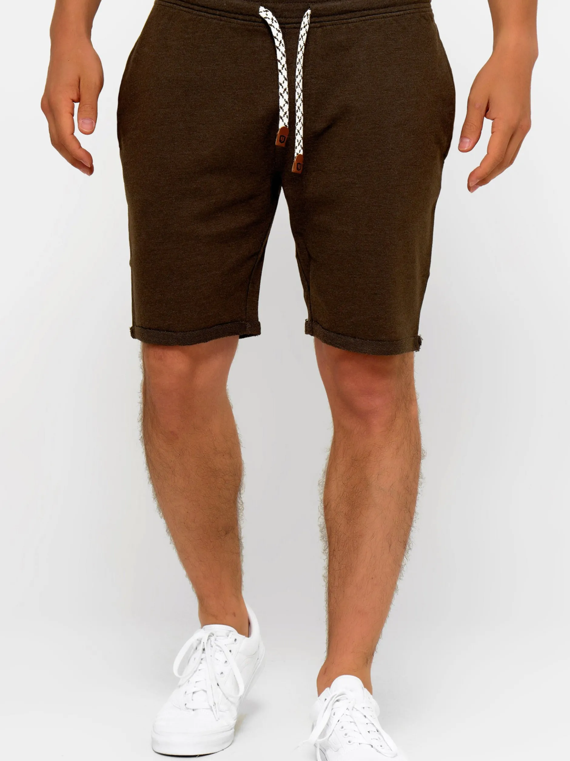 Indicode Herren Shorts Sweat - Aldrich in kastanie braun