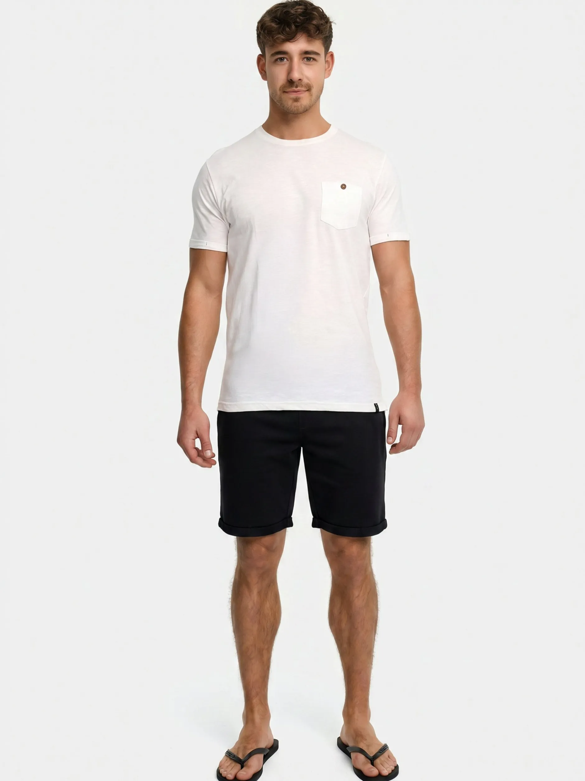Indicode Herren Shorts Sweat - Aldrich in schwarz
