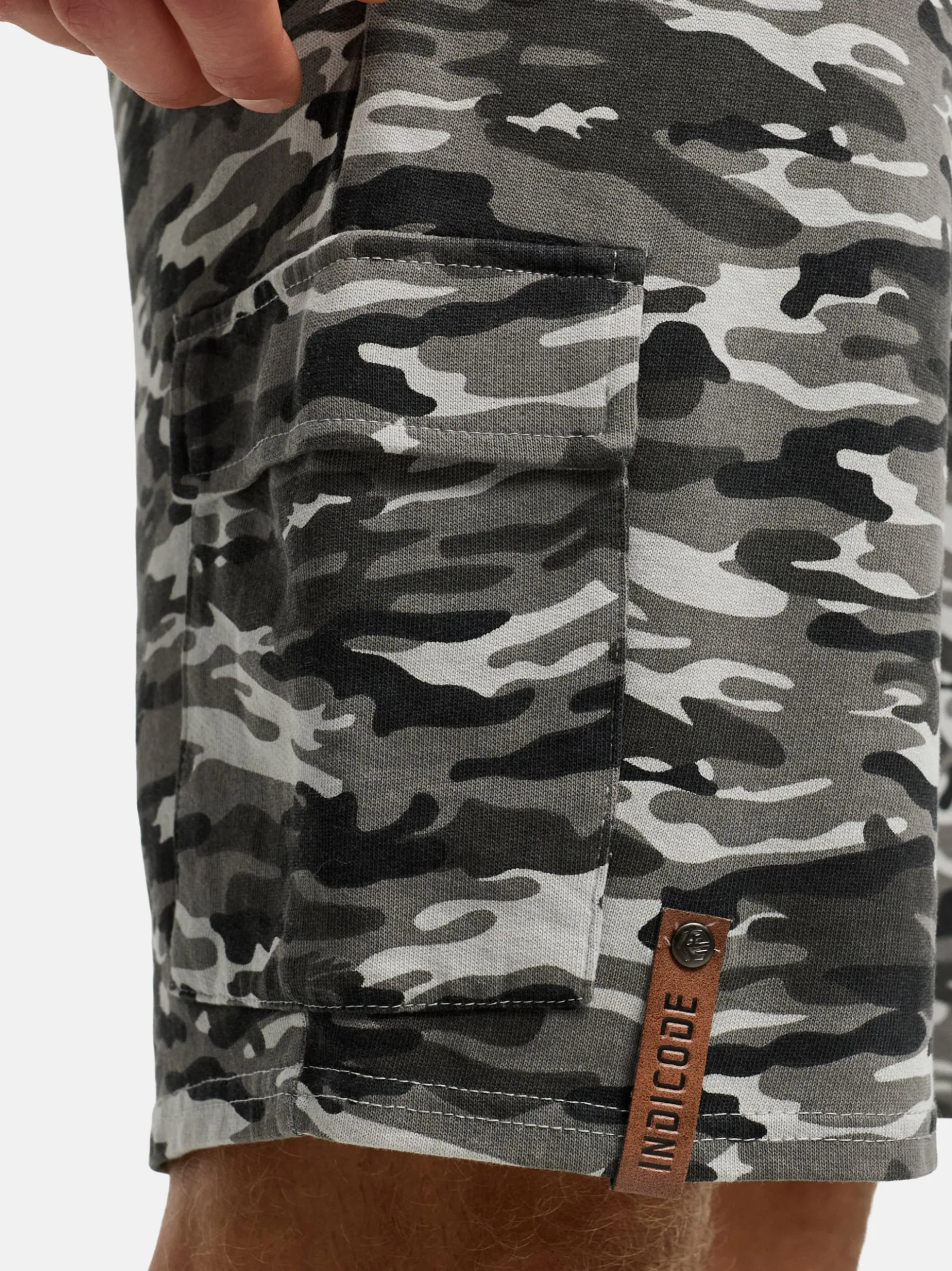 Indicode Herren Shorts Sweat - White Rock in anthrazit