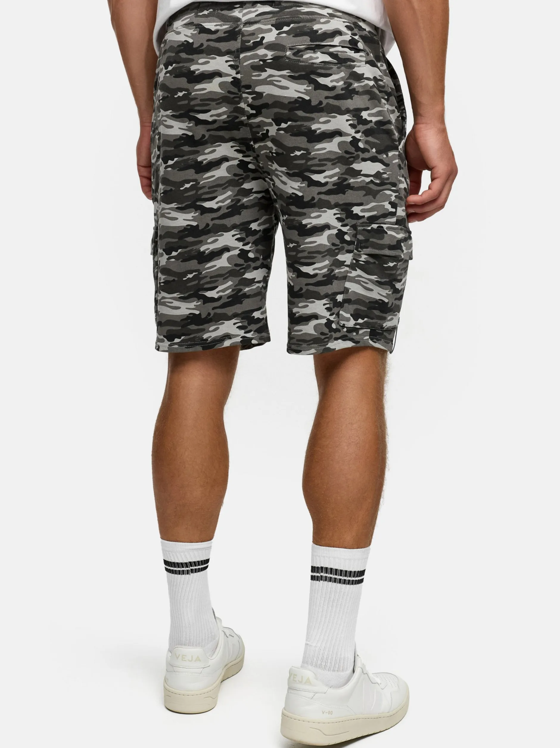 Indicode Herren Shorts Sweat - White Rock in anthrazit