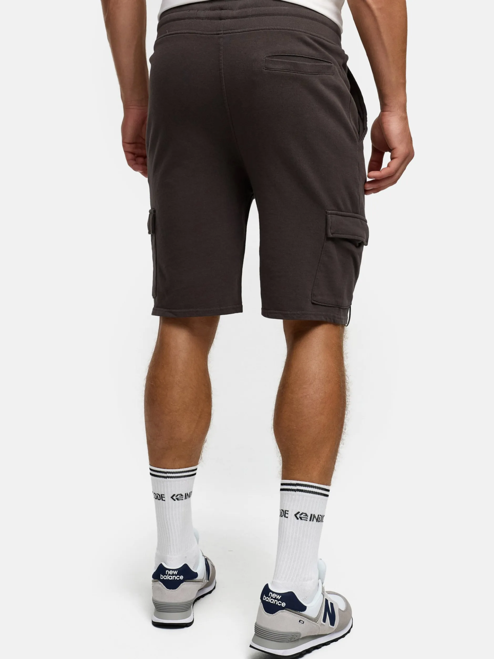 Indicode Herren Shorts Sweat - White Rock in anthrazit