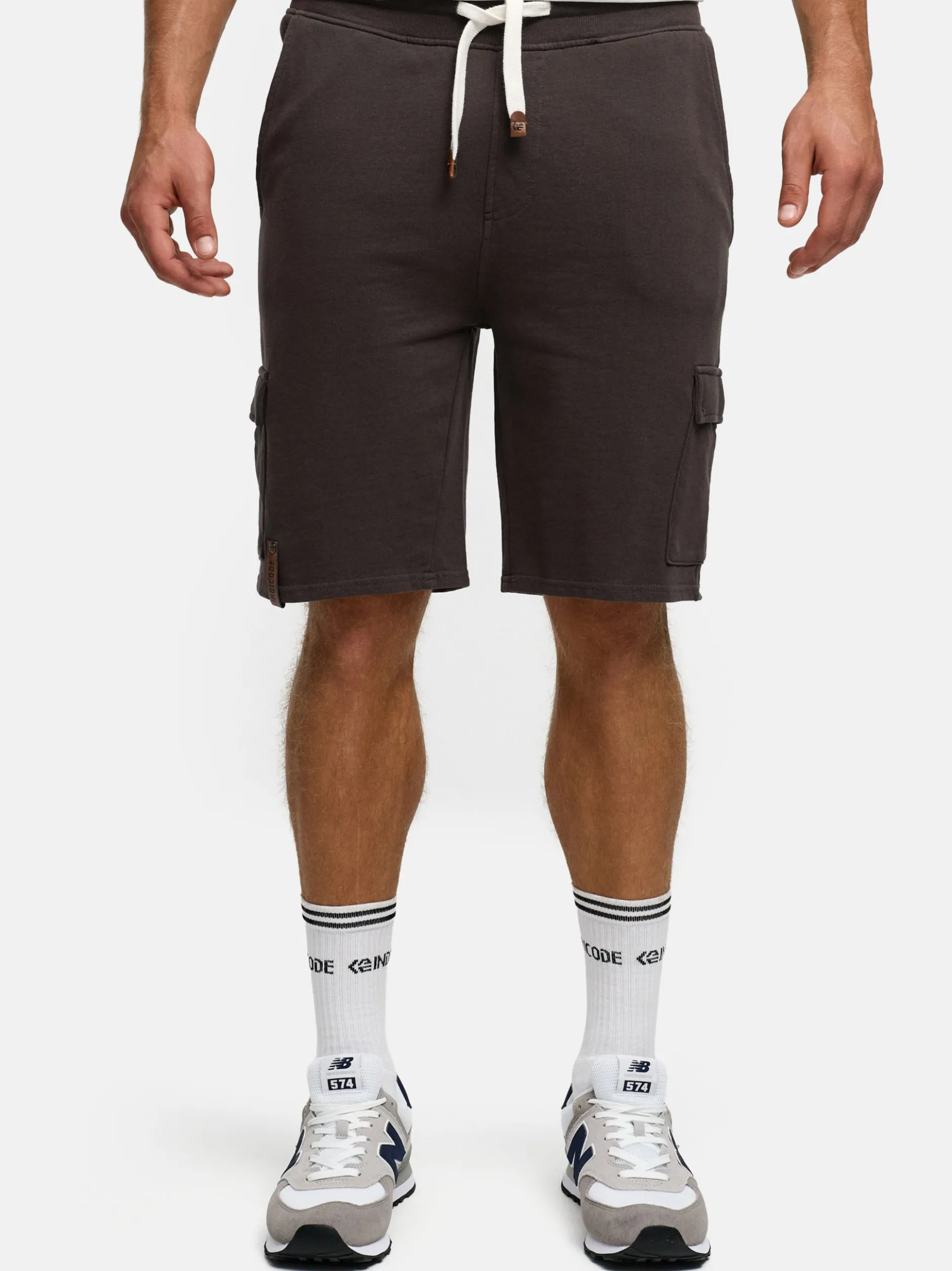 Indicode Herren Shorts Sweat - White Rock in anthrazit