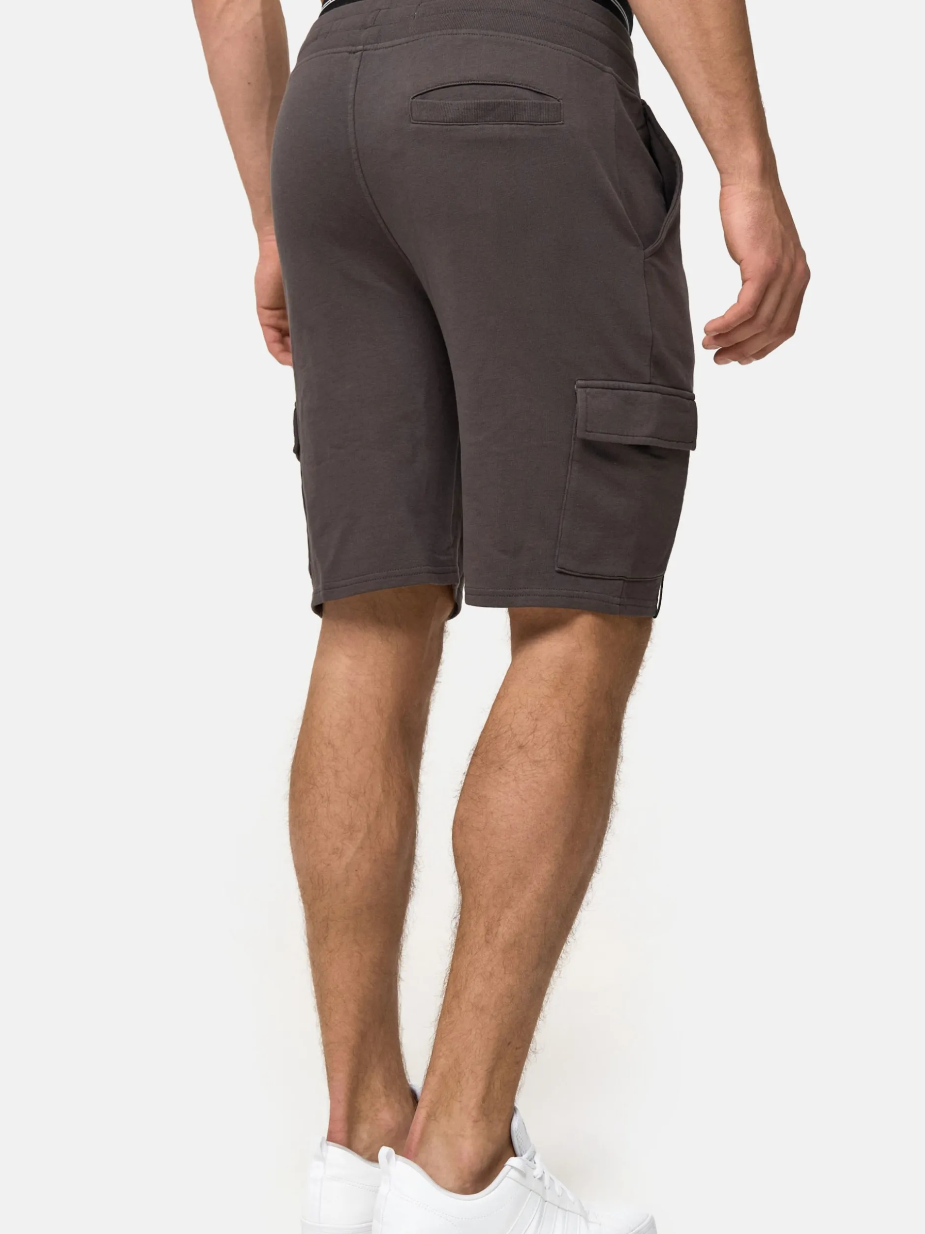 Indicode Herren Shorts Sweat - White Rock in anthrazit