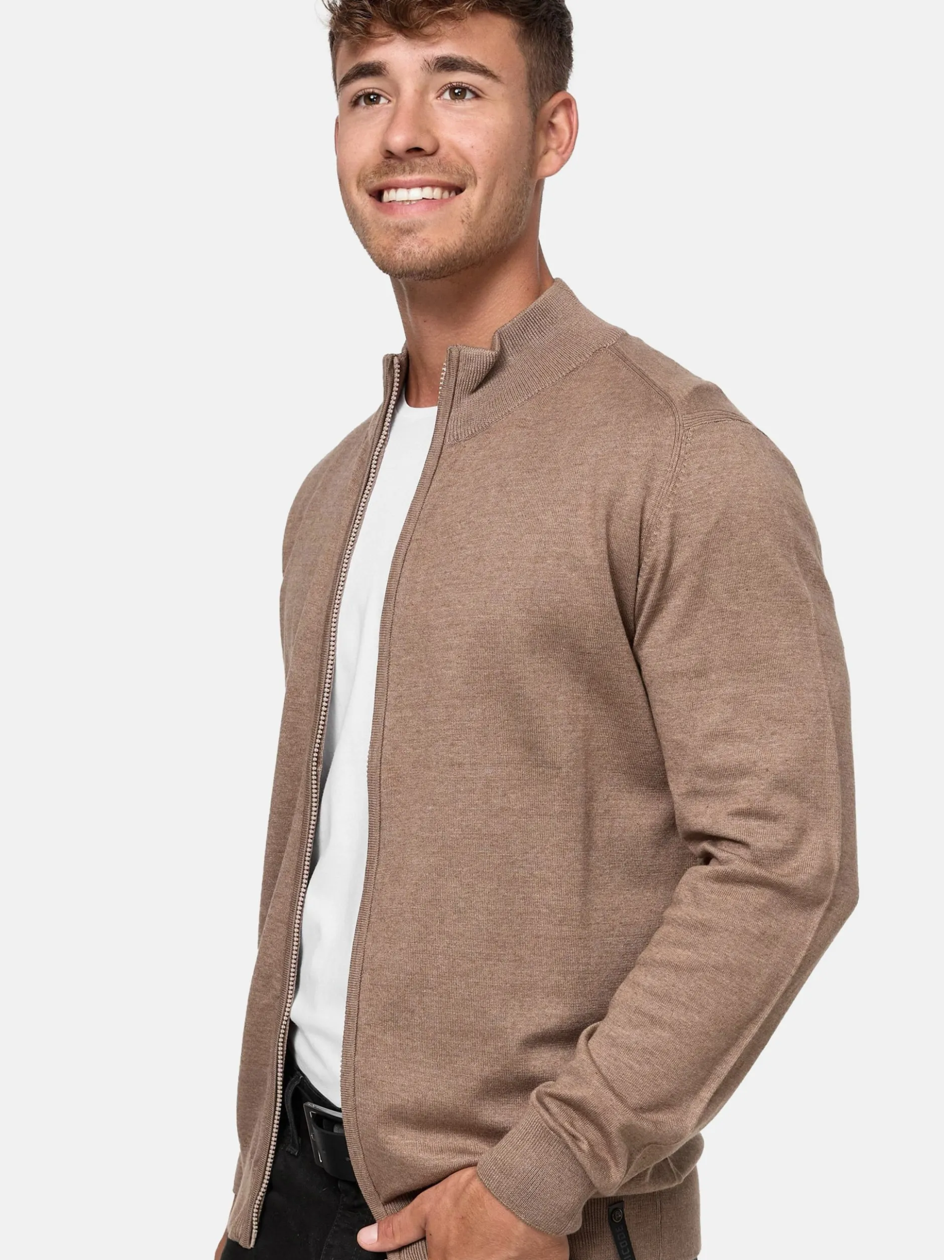 Indicode Herren Strickjacke - Lau in beige