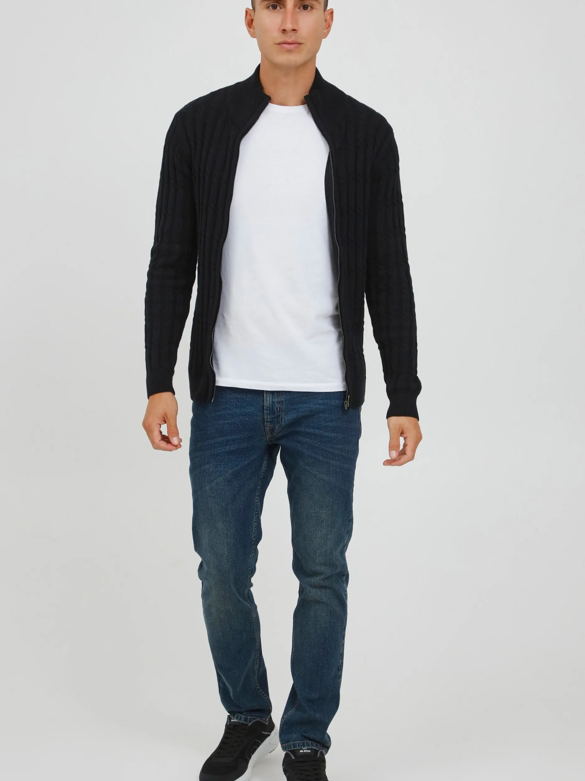 Indicode Herren Strickjacke - IDPaulomo in schwarz