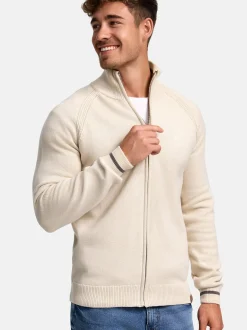 Indicode Herren Strickjacke - INArutemia in beige taupe