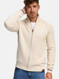 Indicode Herren Strickjacke - INArutemia in beige taupe