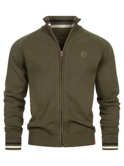 Indicode Herren Strickjacke - INArutemia in khaki