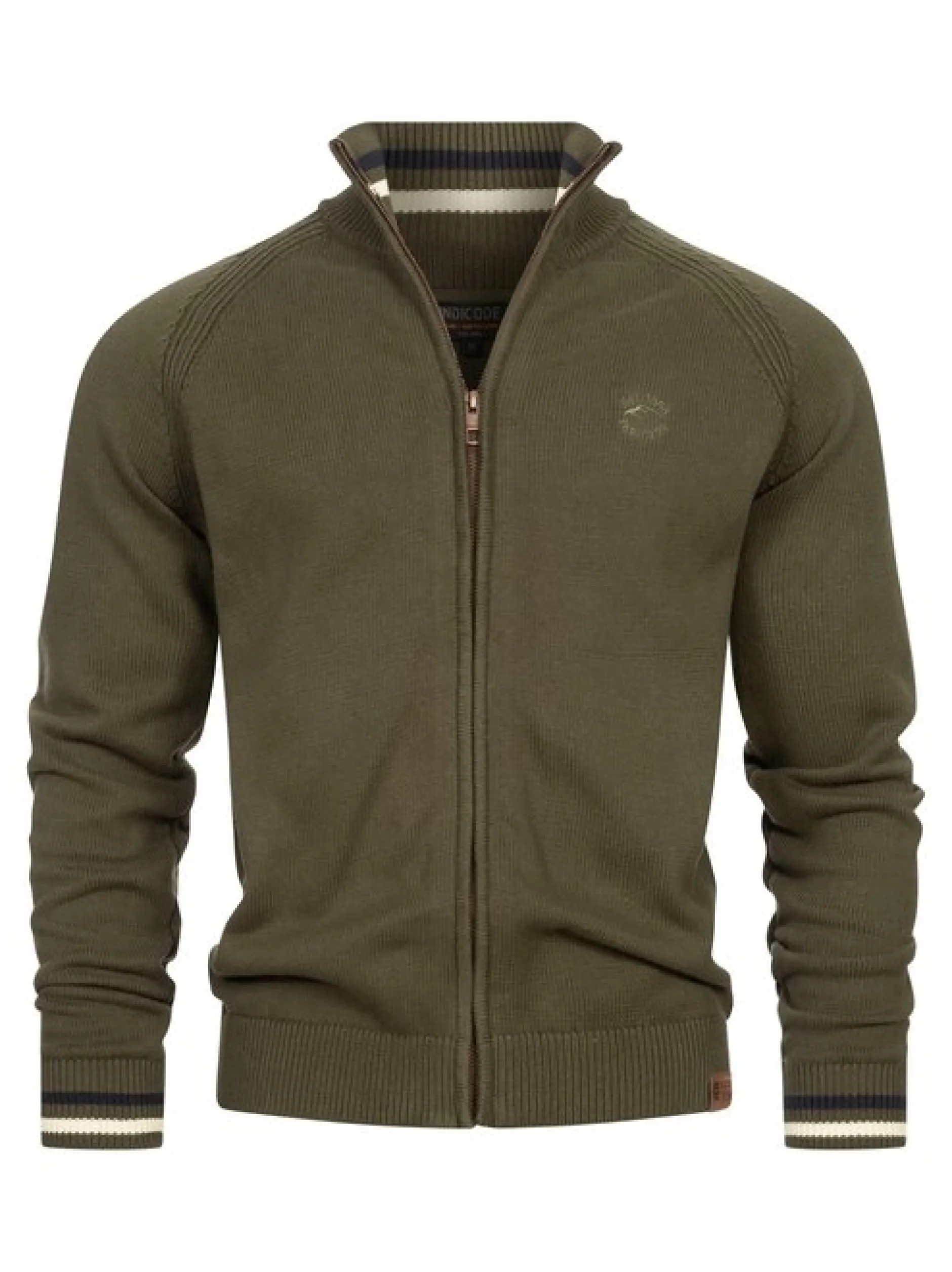 Indicode Herren Strickjacke - INArutemia in khaki