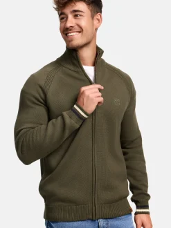 Indicode Herren Strickjacke - INArutemia in khaki