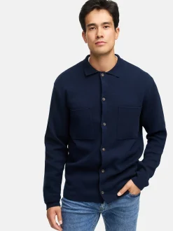 Indicode Herren Strickjacke - INBellino Cardigan in blau