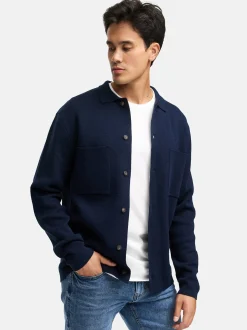 Indicode Herren Strickjacke - INBellino Cardigan in blau
