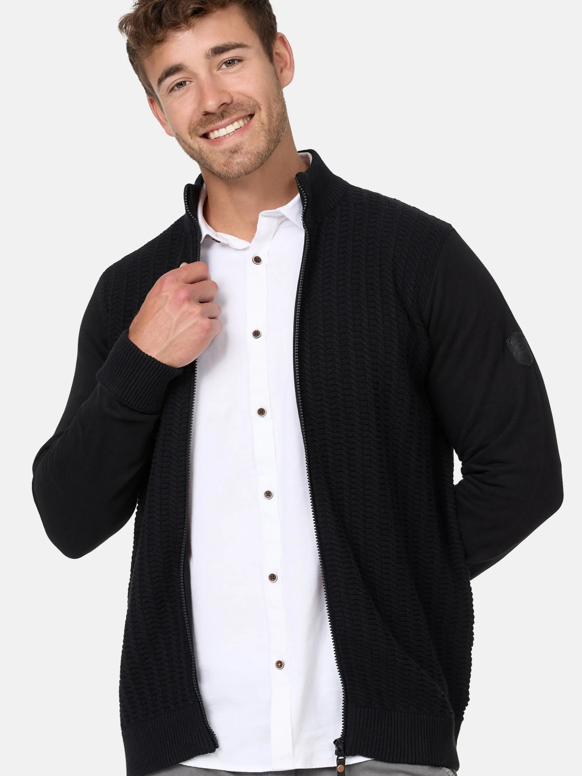 Indicode Herren Strickjacke - INCason in schwarz
