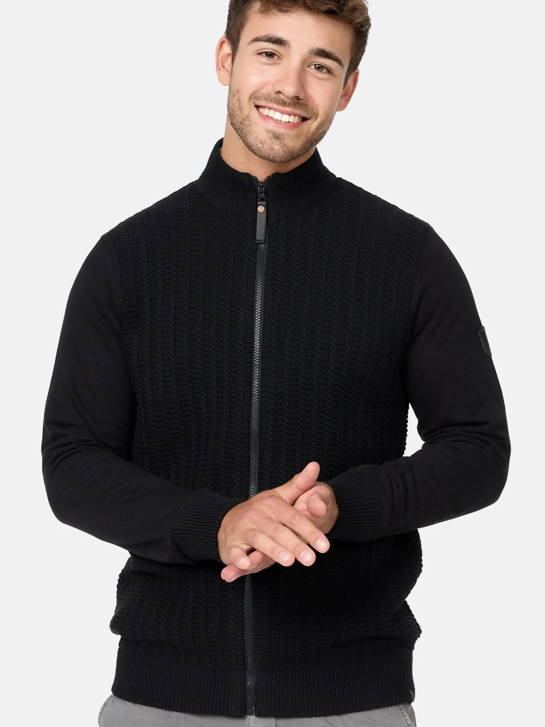 Indicode Herren Strickjacke - INCason in schwarz