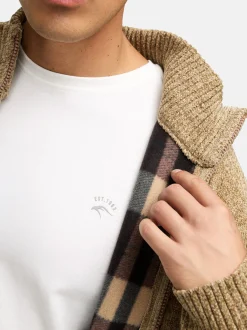 Indicode Herren Strickjacke - INFilion in beige sand