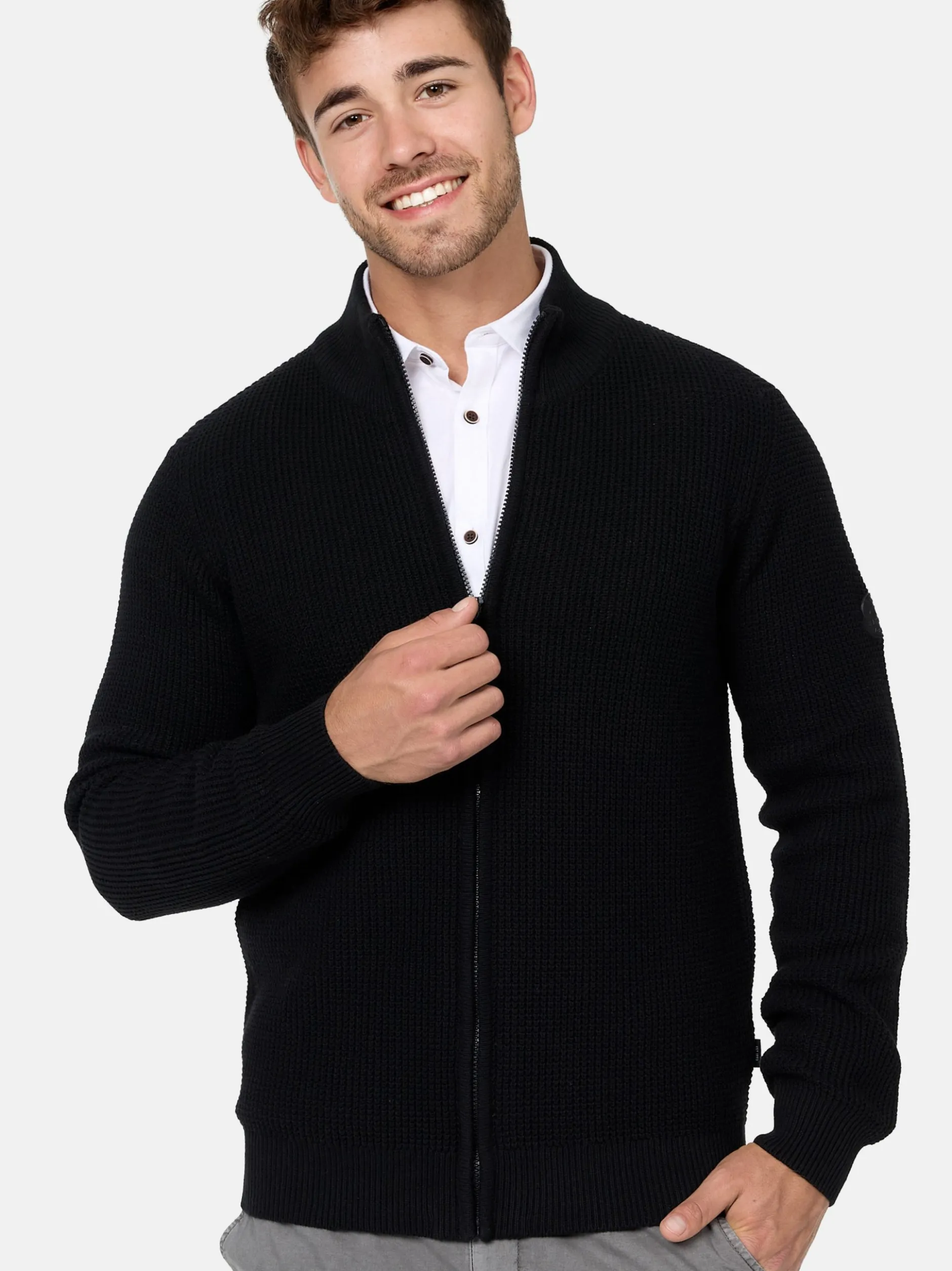 Indicode Herren Strickjacke - INLayton in schwarz