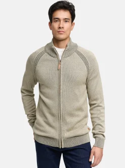 Indicode Herren Strickjacke - INMassum Cardigan in beige grau
