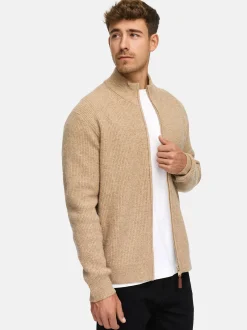 Indicode Herren Strickjacke - INPeace Cardigan in beige