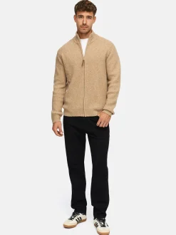 Indicode Herren Strickjacke - INPeace Cardigan in beige