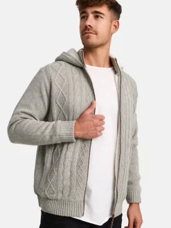 Indicode Herren Strickjacke - INRandolph in hellgrau grau