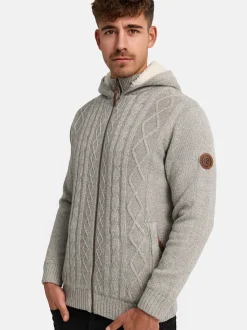 Indicode Herren Strickjacke - INRandolph in hellgrau grau