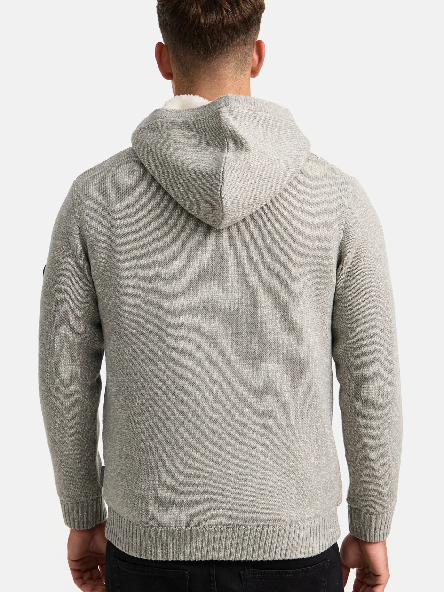 Indicode Herren Strickjacke - INRandolph in hellgrau grau