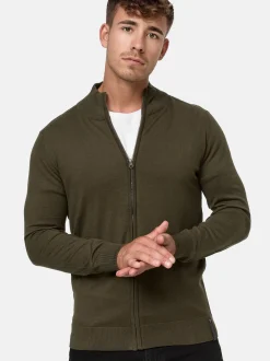 Indicode Herren Strickjacke - Lau in khaki