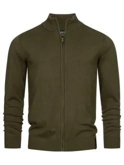 Indicode Herren Strickjacke - Lau in khaki